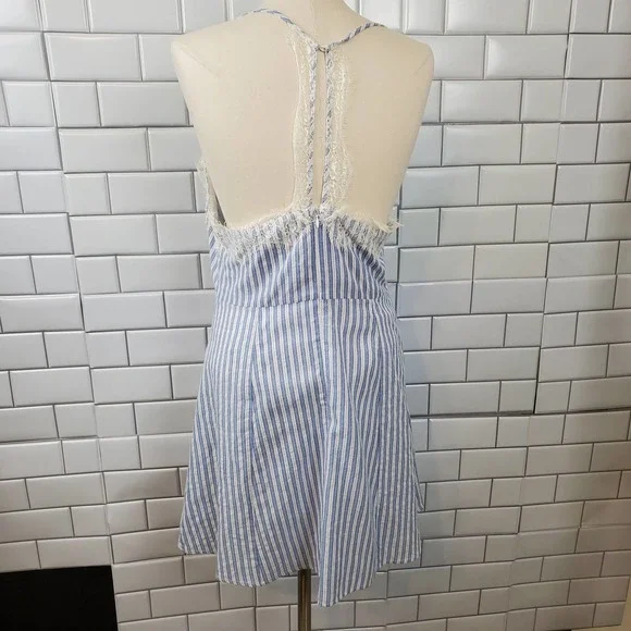 LUSH | BOUTIQUE IVY & LEO STRIPED LACE SUNDRESS SLIP DRESS WOMEN'S LARGE NWT - Picture 10 of 17